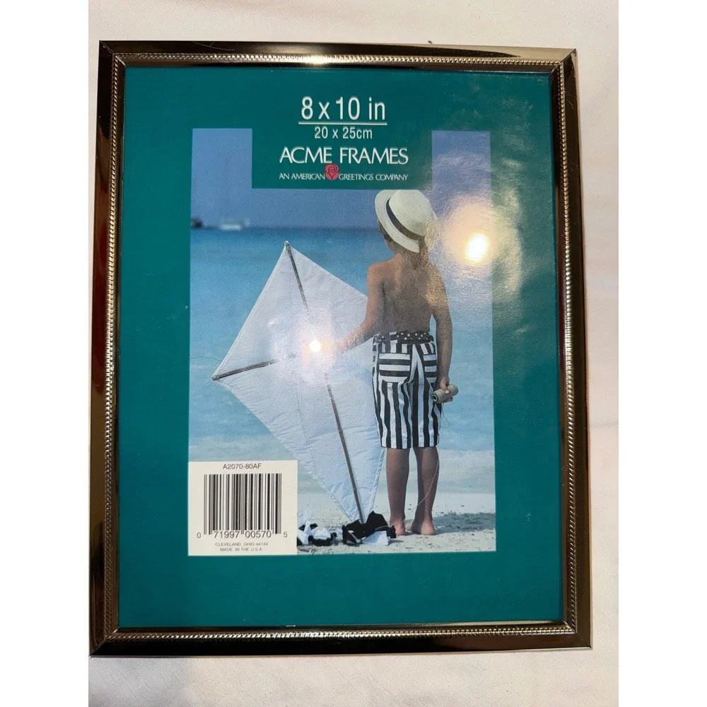 Acme 8x10 Gold Metal Picture Frame American Greetings Beaded Edge A2070-80AF